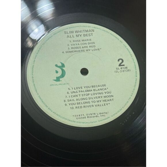 SLIM WHITMAN All My Best Original 1979 LIBERTY RECORDS 12" LP Vinyl Album - Picture 8 of 10
